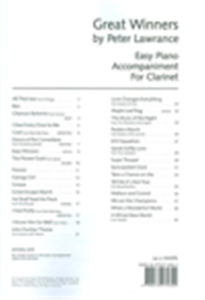 Great Winners Piano Accompaniment for Clarinet
