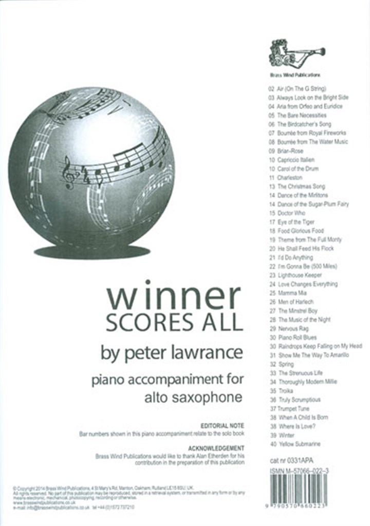 Winner Scores All For Sax Alto