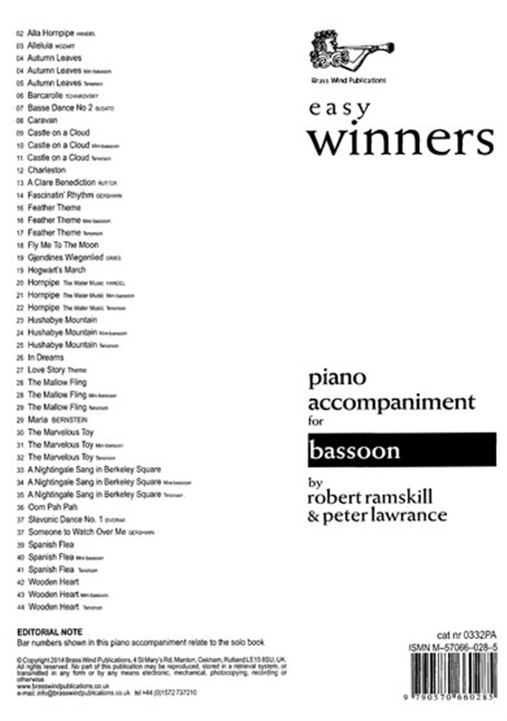 Easy Winners for Bassoon