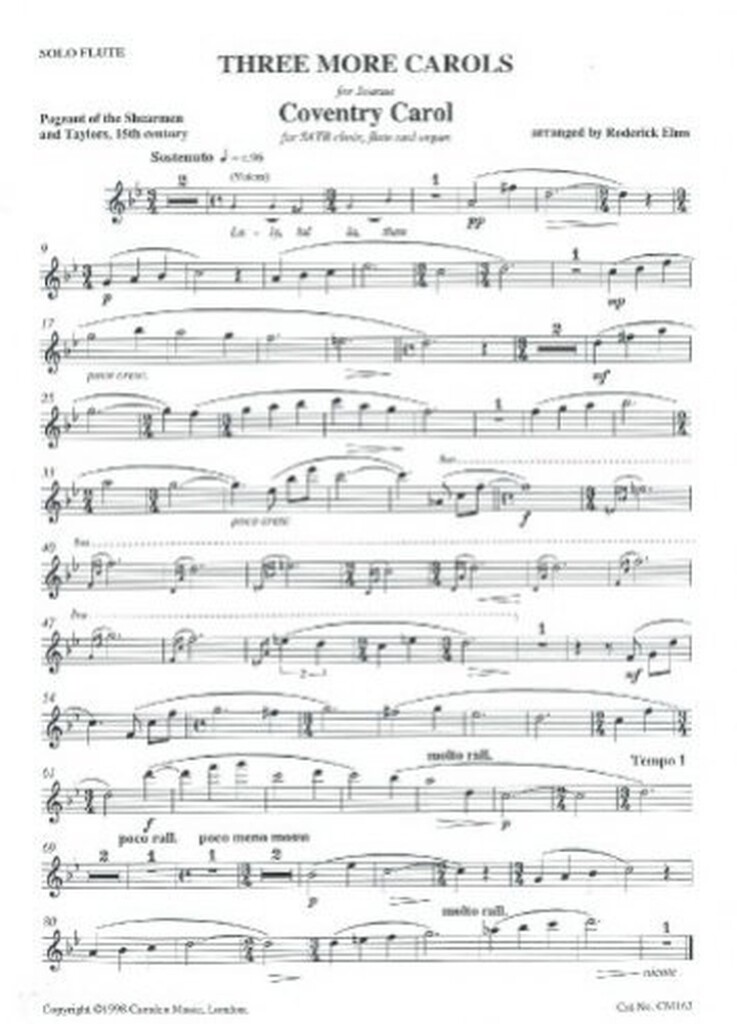 Three More Carols Flute Part