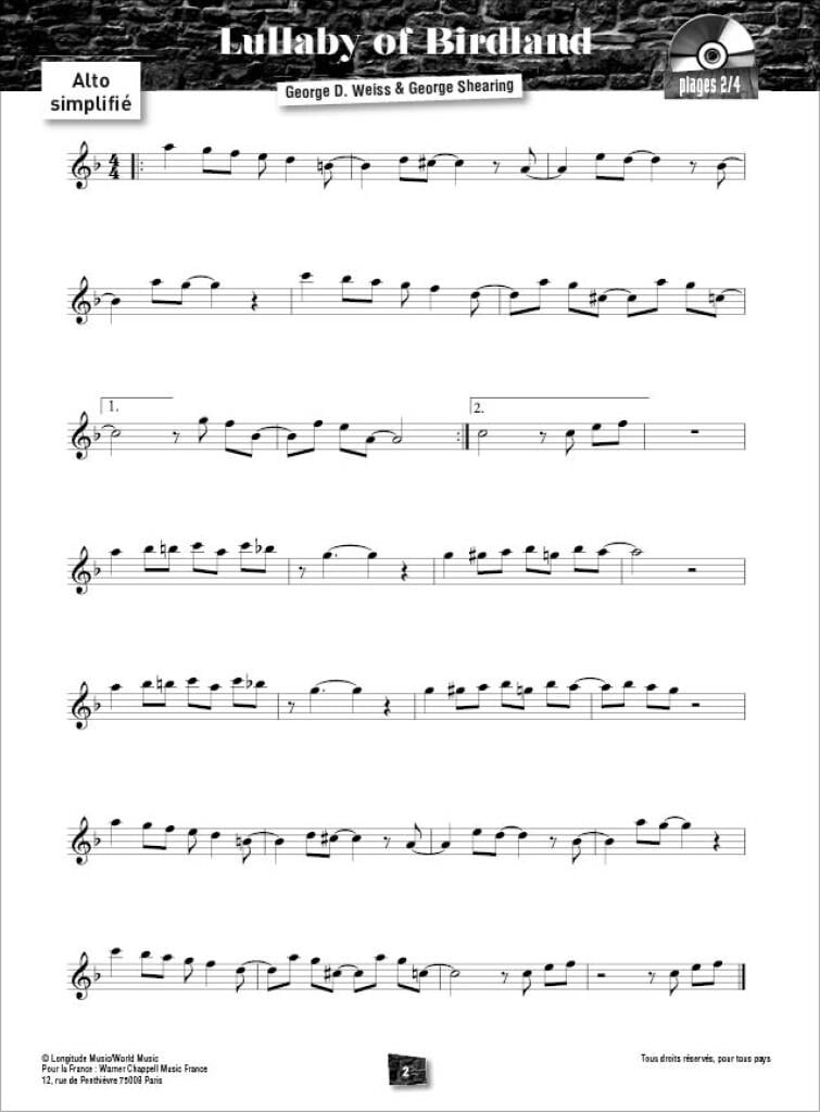 Les Tubes Du Jazz Saxophone Volume 2