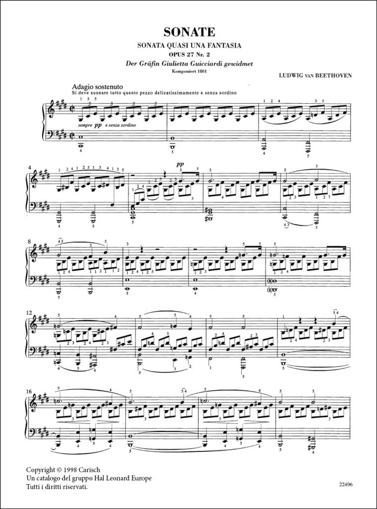 Mondscheinsonate Al Chiaro di Luna Op.27