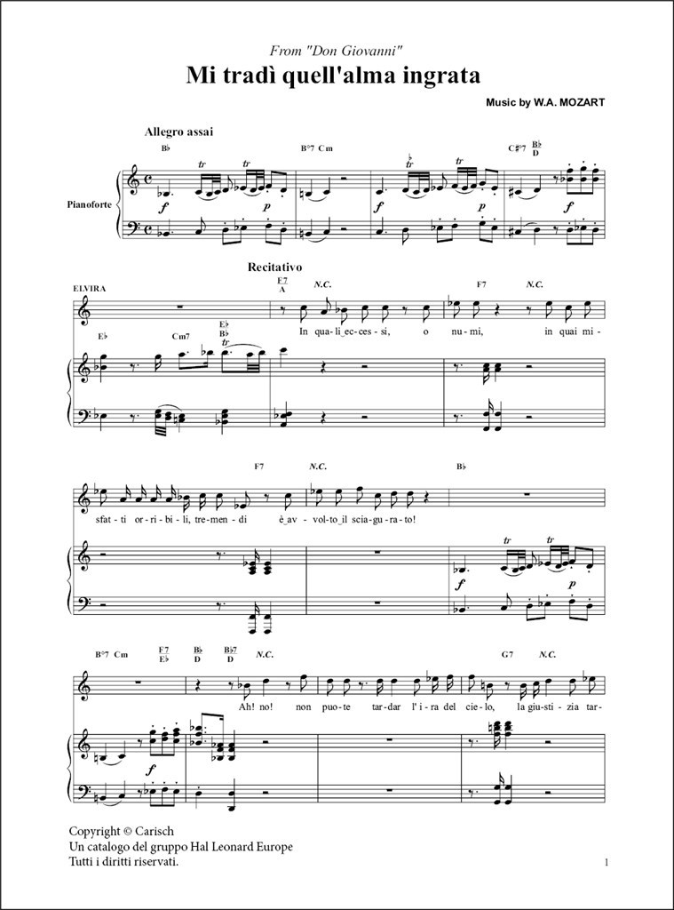 Mi tradì quell'alma ingrata, da Don Giovanni