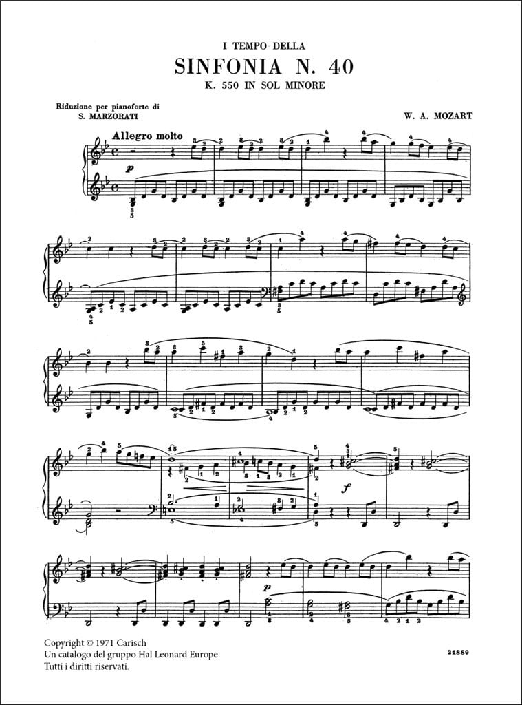 I Tempo della Sinfonia No.40, K550 in Sol Minore