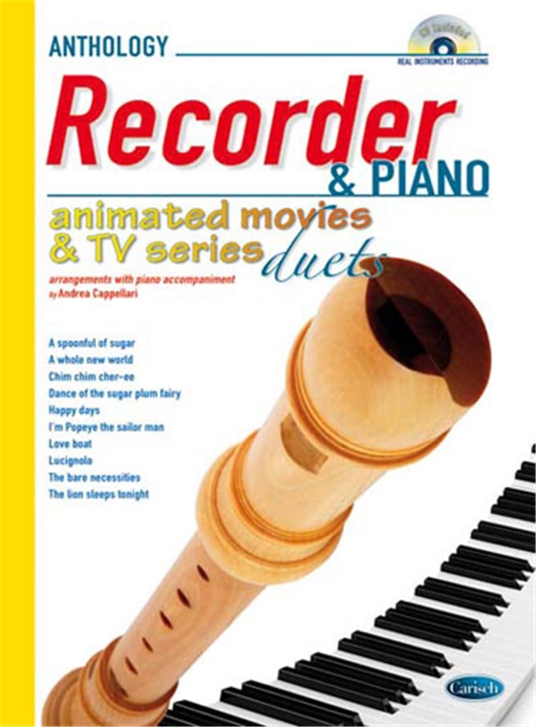 Animated Movies and TV Duets for Recorder & Piano