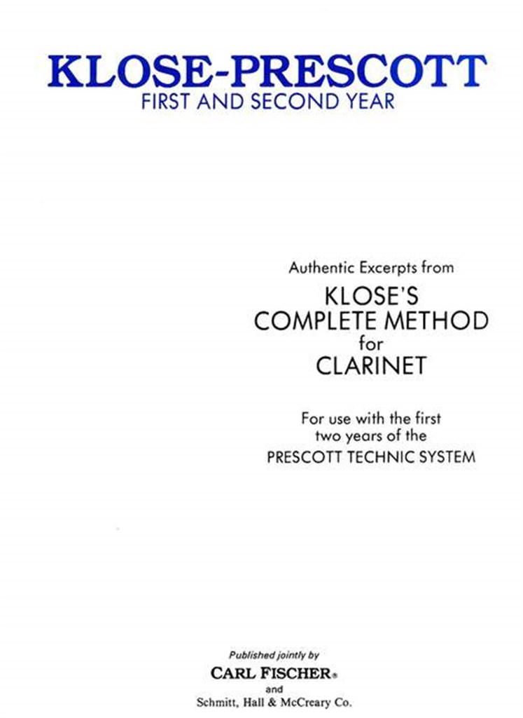 Excerpts From Klose's Complete Method for Clarinet