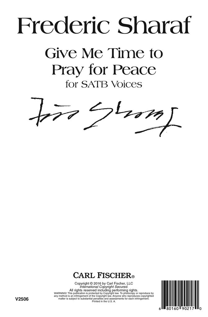 Give Me Time To Pray For Peace