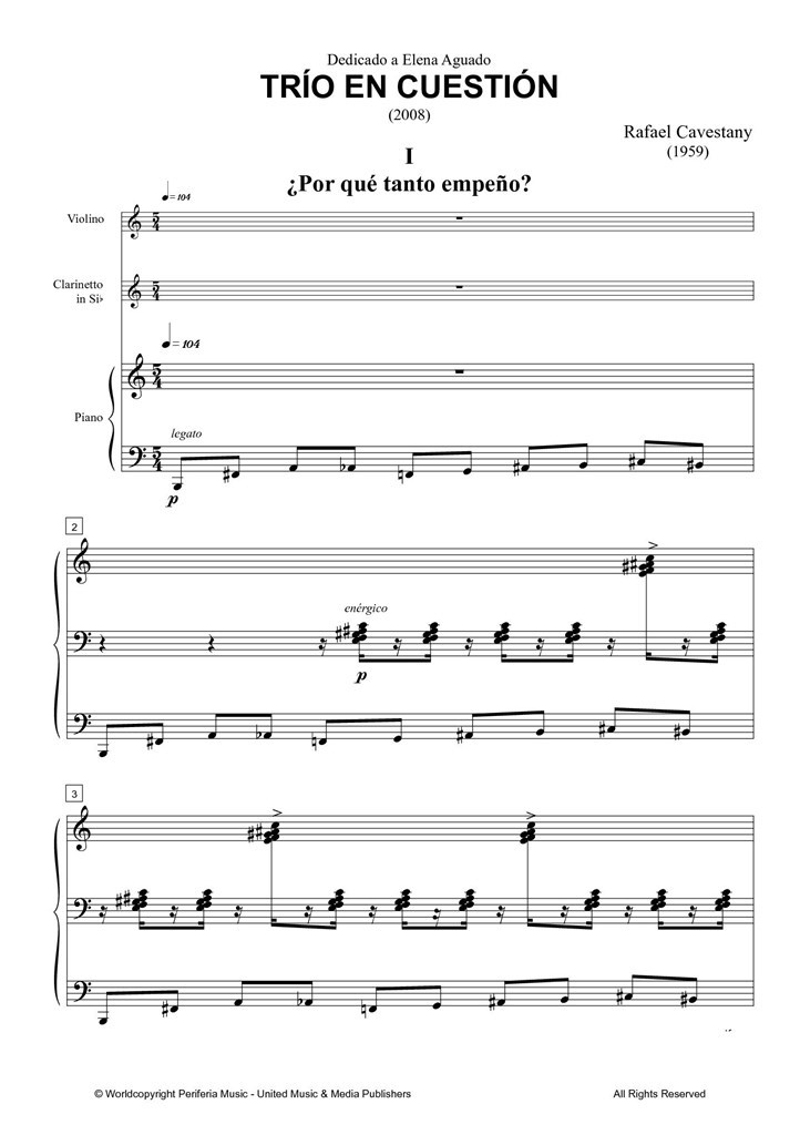 Trio en Cuestio?n for Violin, Clarinet and Piano