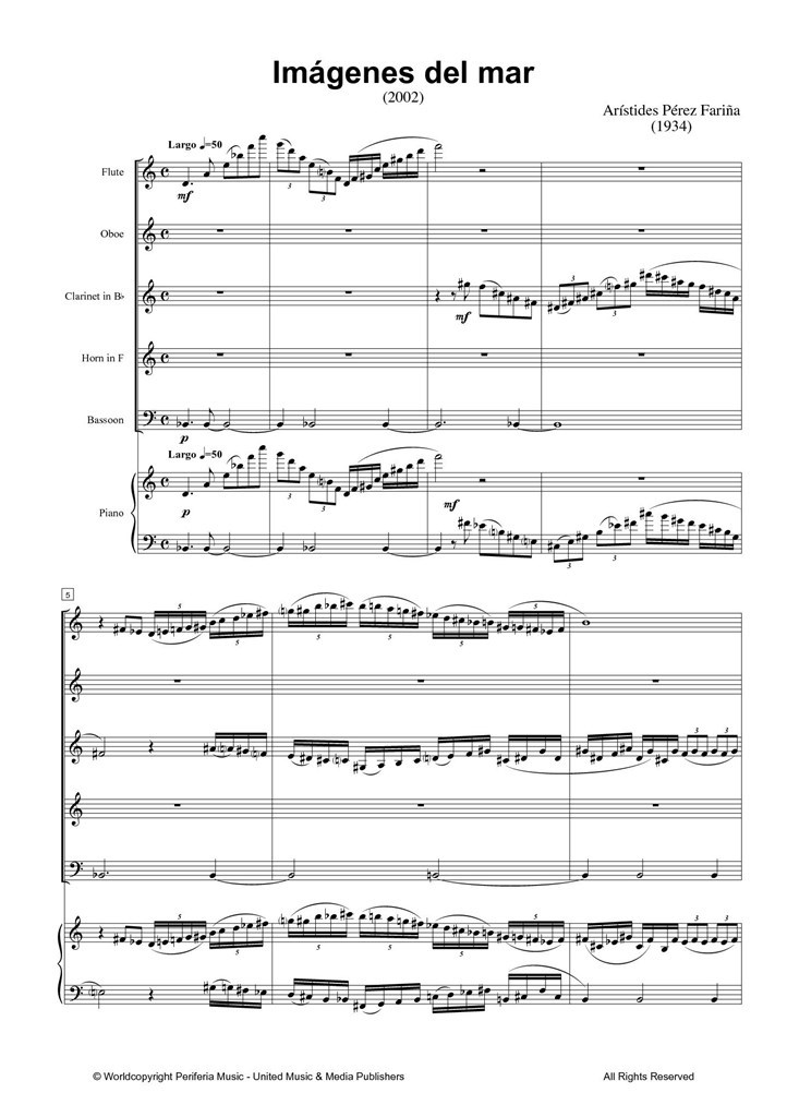 Imágenes del Mar for Wind Quintet