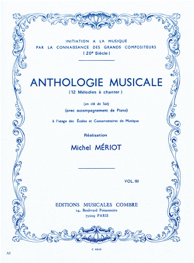 Anthologie musicale Vol.3 (12 mélodies à chanter)