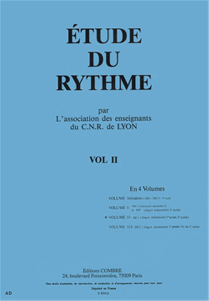 C.N.R. de Lyon - Etude du rythme Vol.2