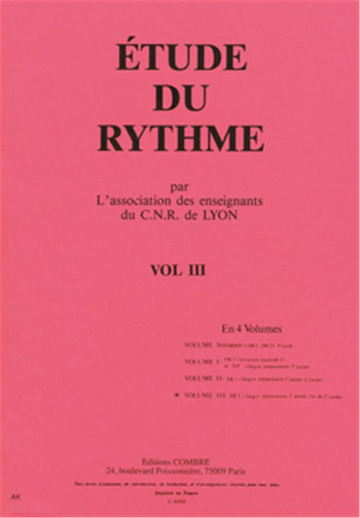 C.N.R. de Lyon - Etude du rythme Vol.3