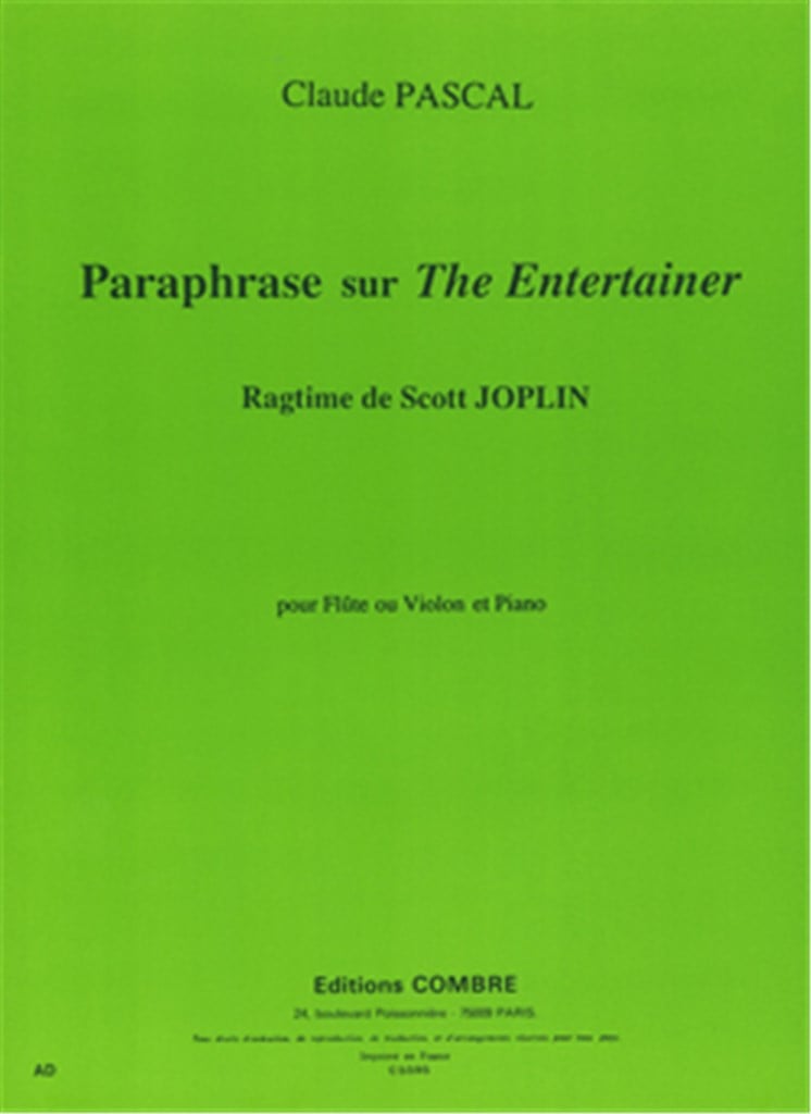 Paraphrase sur the Entertainer de S. Joplin