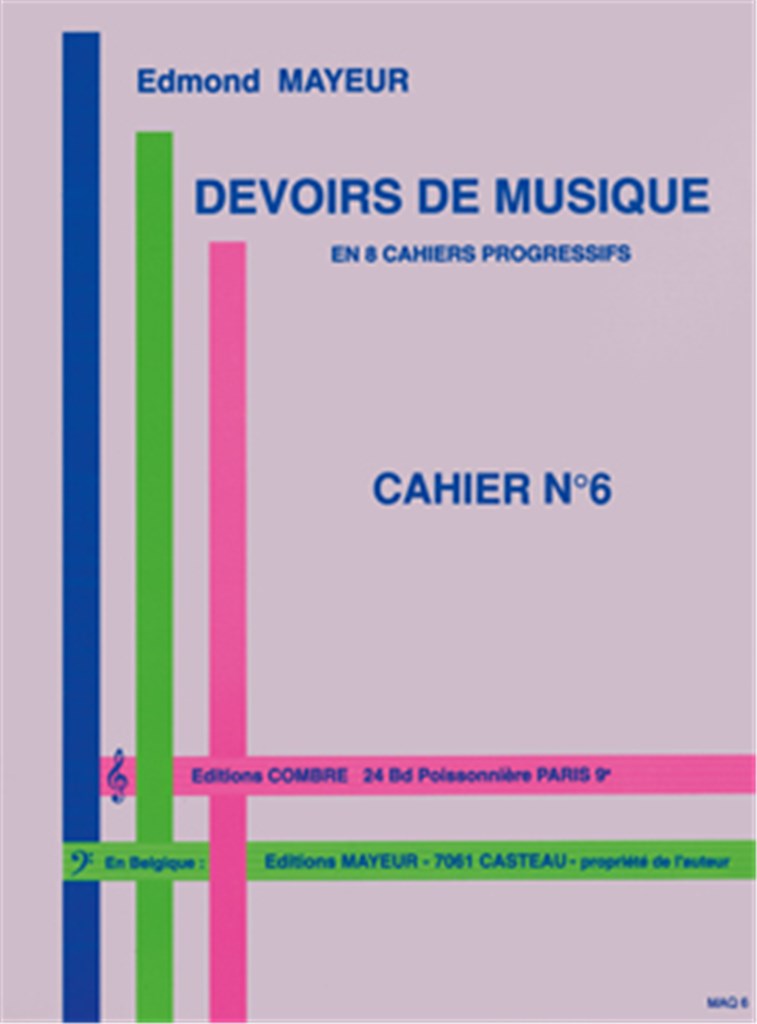 Devoirs de musique cahier 6
