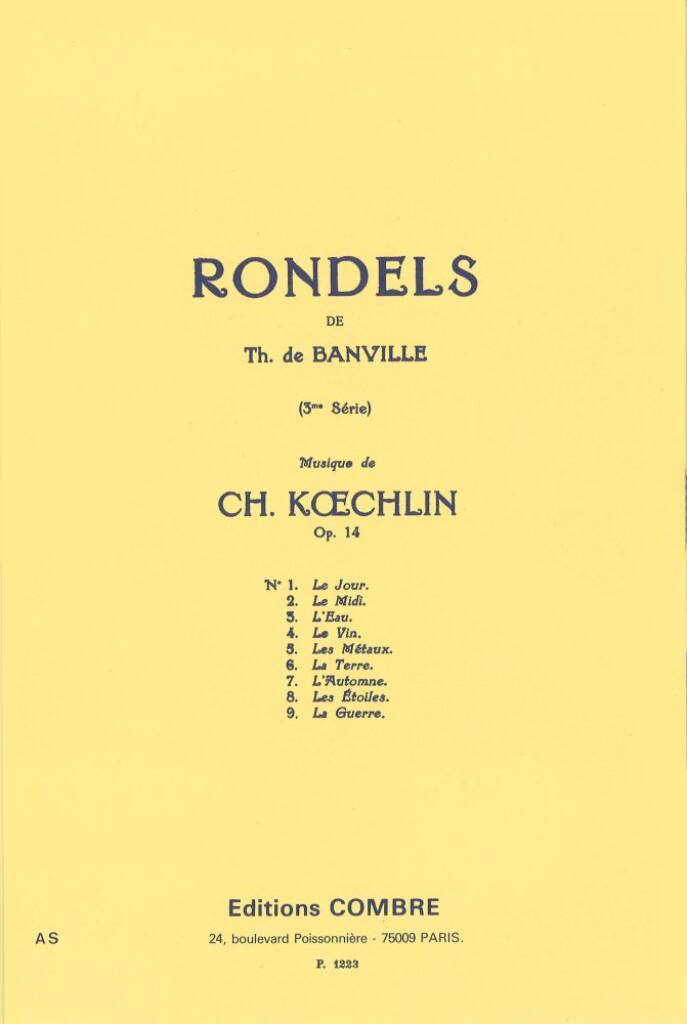 Rondels de Théodore de Banville Op.14