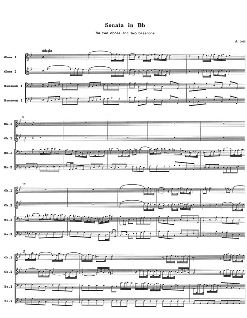 Sonata for 2 Oboes And 2 Bassoons