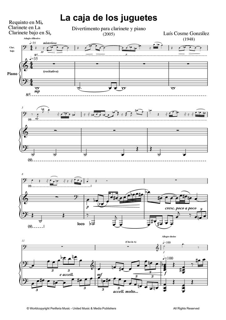 La Caja de los Juguetes for Clarinet
