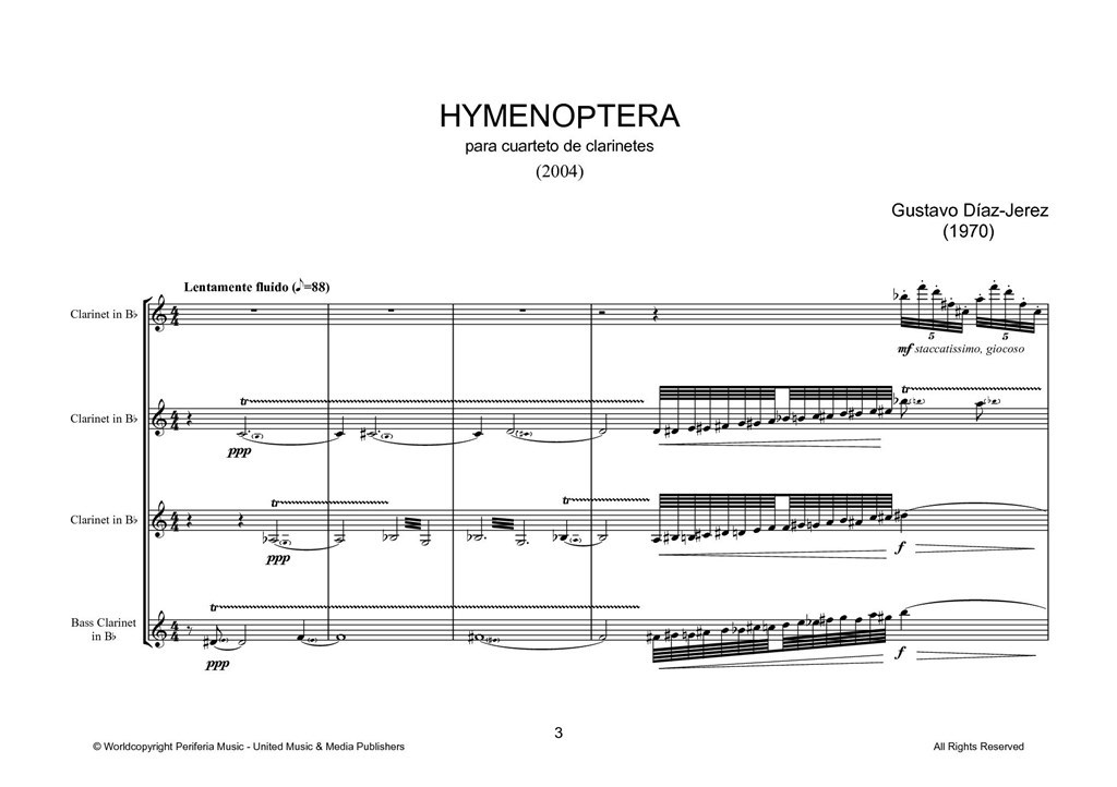 Hymenoptera for Clarinet Quartet