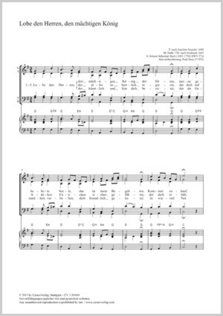 Lobe den Herren, den mächtigen König