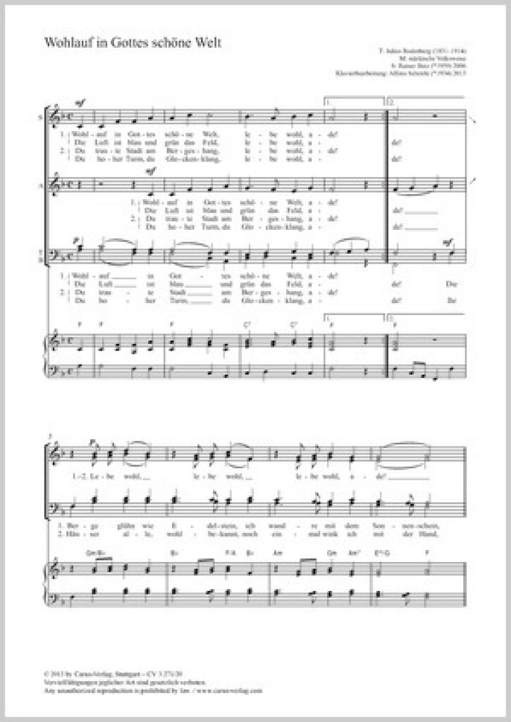 Wohlauf in Gottes schöne Welt