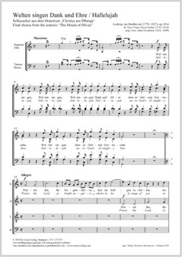 Welten Singen Dank und Ehre / Hallelujah