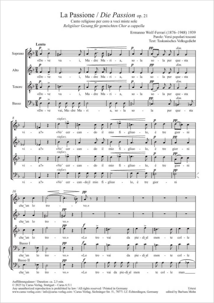 La Passione Op. 21 - D minor