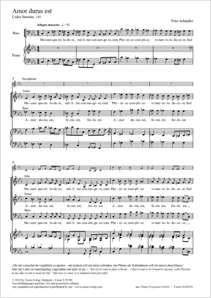 Amor durus est - C minor