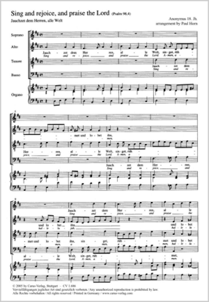 Sing and rejoice, and praise the Lord