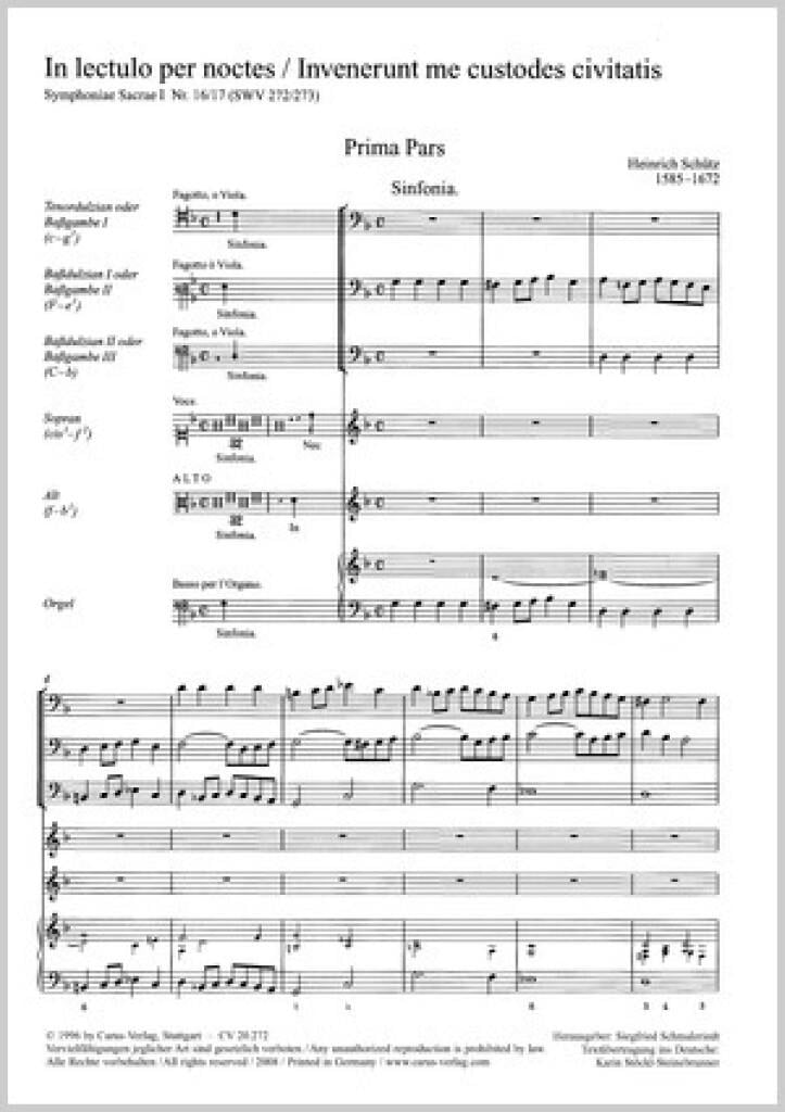 Schütz: In lectulo per noctes- Invenerunt me