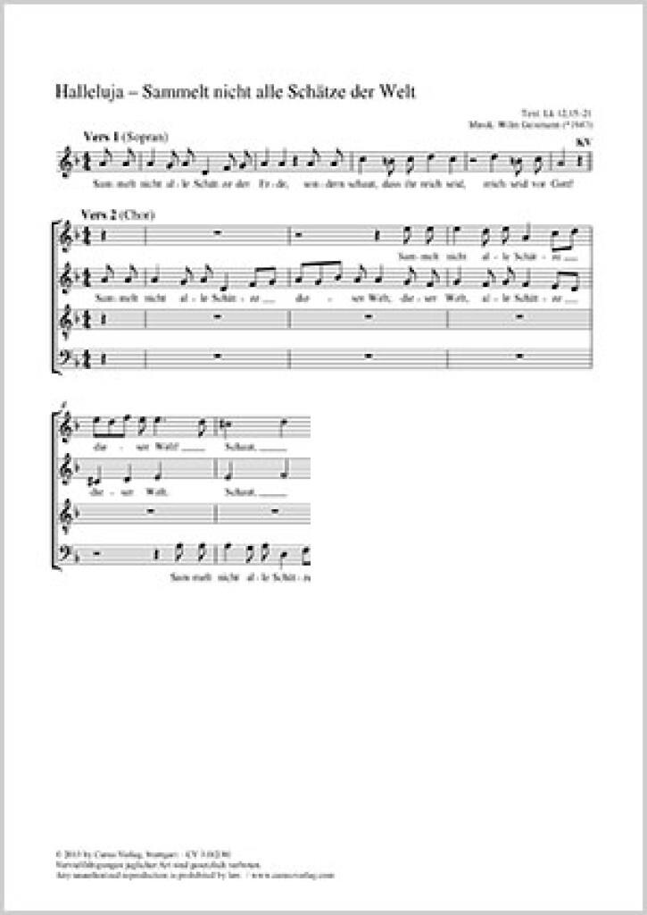 Halleluja - Sammelt nicht alle Schätz der Welt