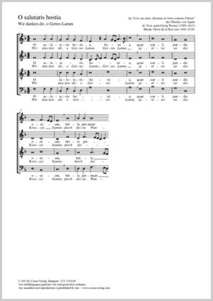 O salutaris hostia [Wir danken dir, o Gottes Lamm]