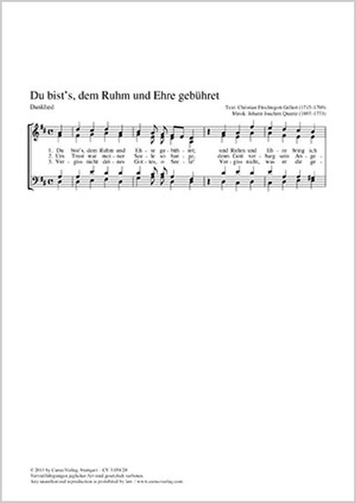 Du bist's, dem Ruhm und Ehre gebühret