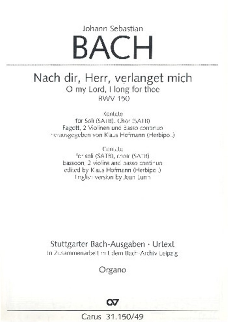 Nach dir, Herr, verlanget mich
