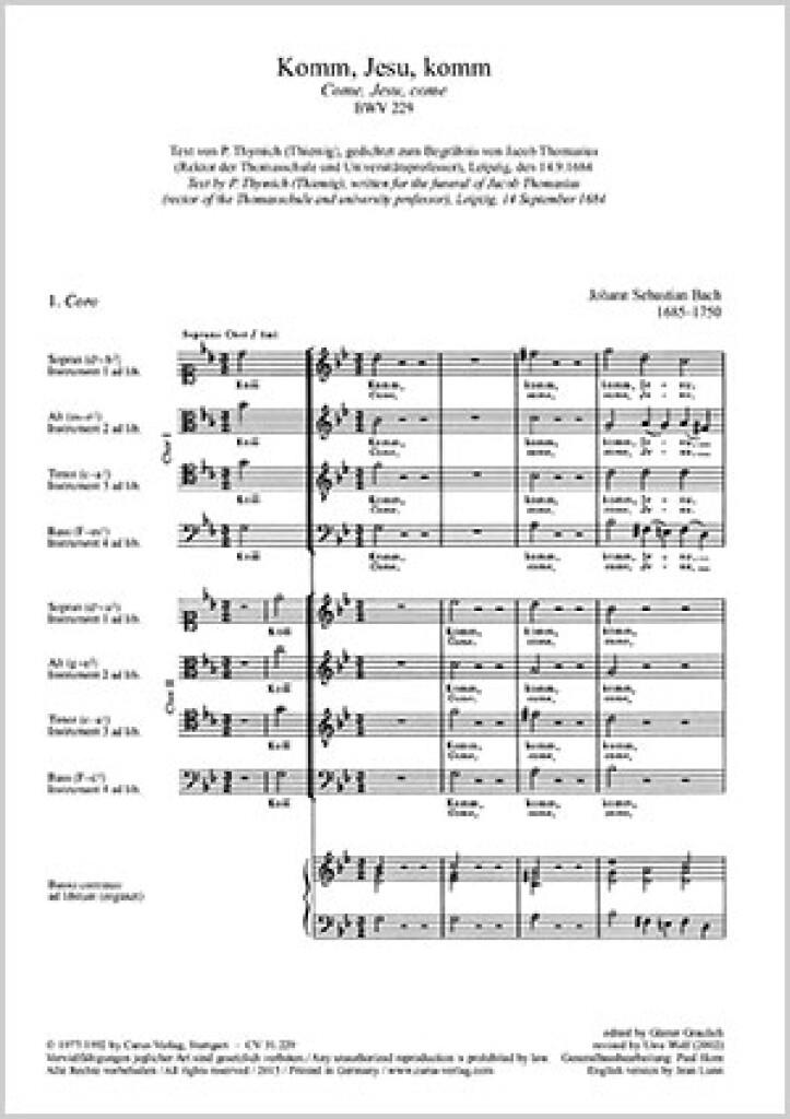 Komm, Jesu, komm BWV 229