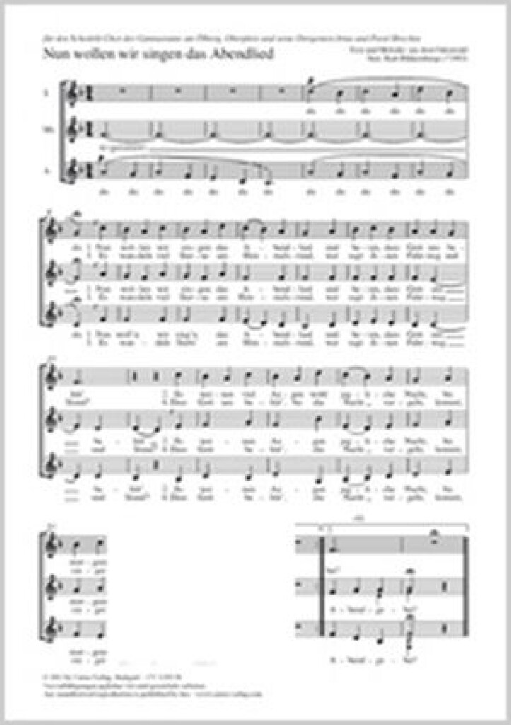Nun wollen wir singen das Abendlied