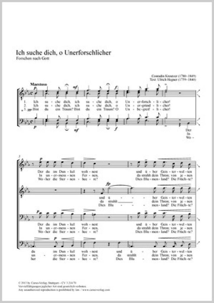 Ich suche dich, o Unerforschlicher