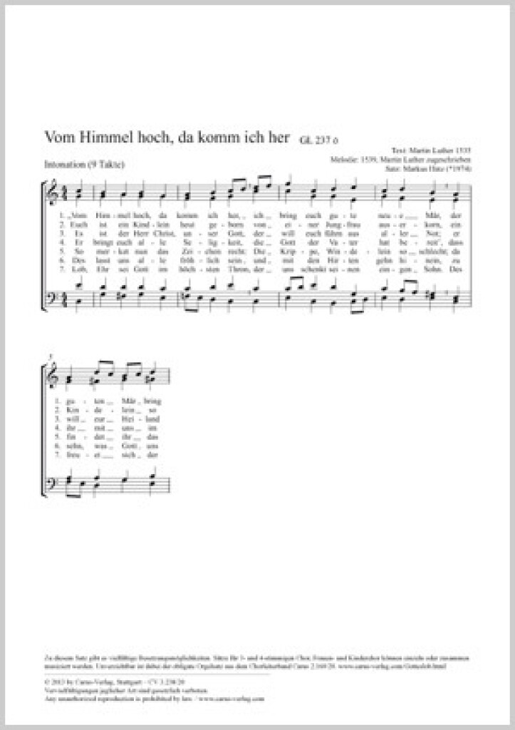 Vom Himmel hoch, da komm ich her