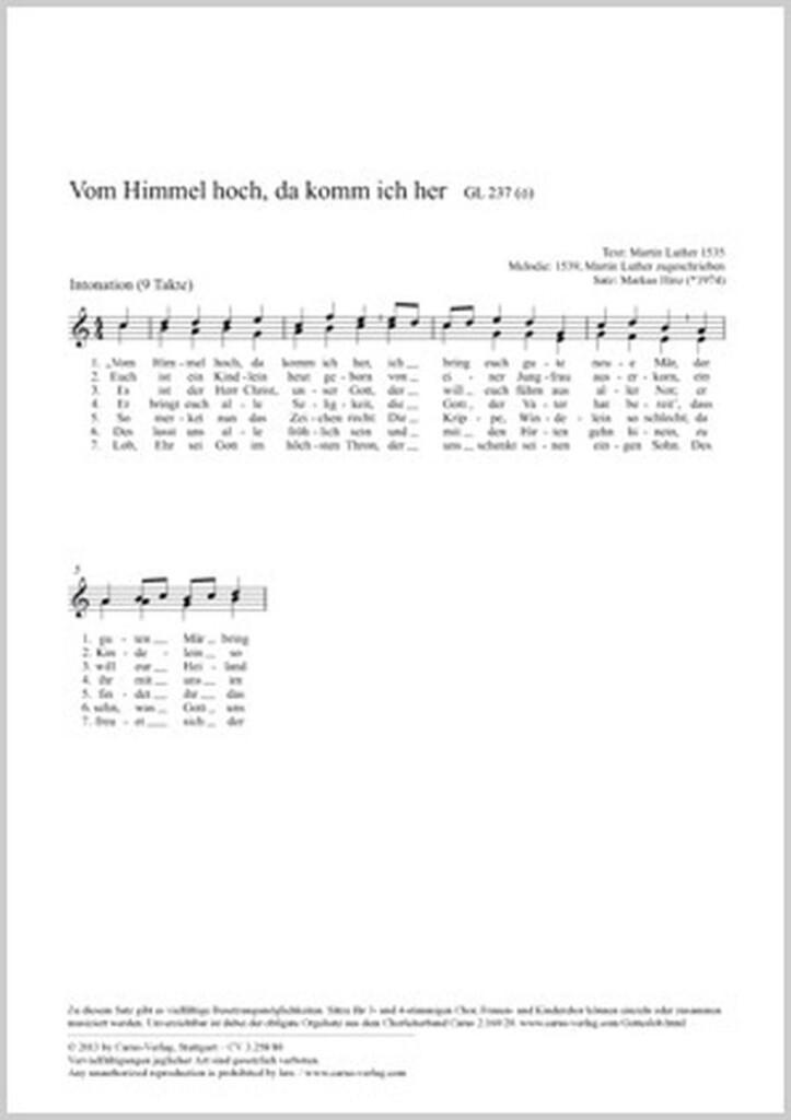 Vom Himmel hoch, da komm ich her