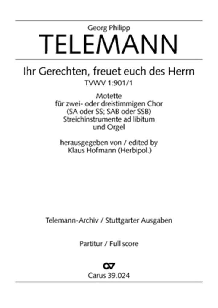 Ihr Gerechten, freuet euch des Herrn