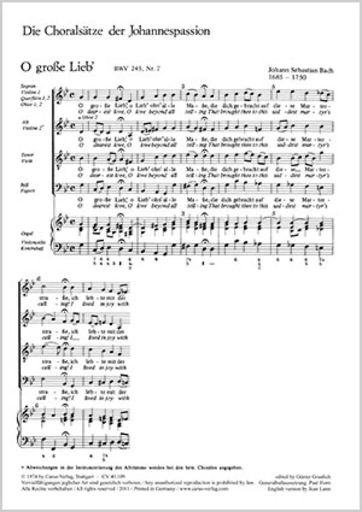 Bach: Die 11 Choralsätze der Johannespassion