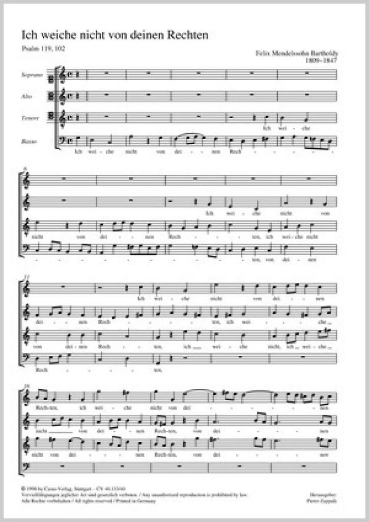 Mendelssohn: Ich weiche nicht- Deine Rede