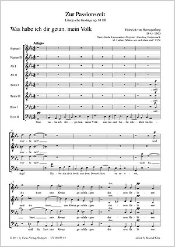 Herzogenberg: Liturgische Gesänge [Passionszeit] I
