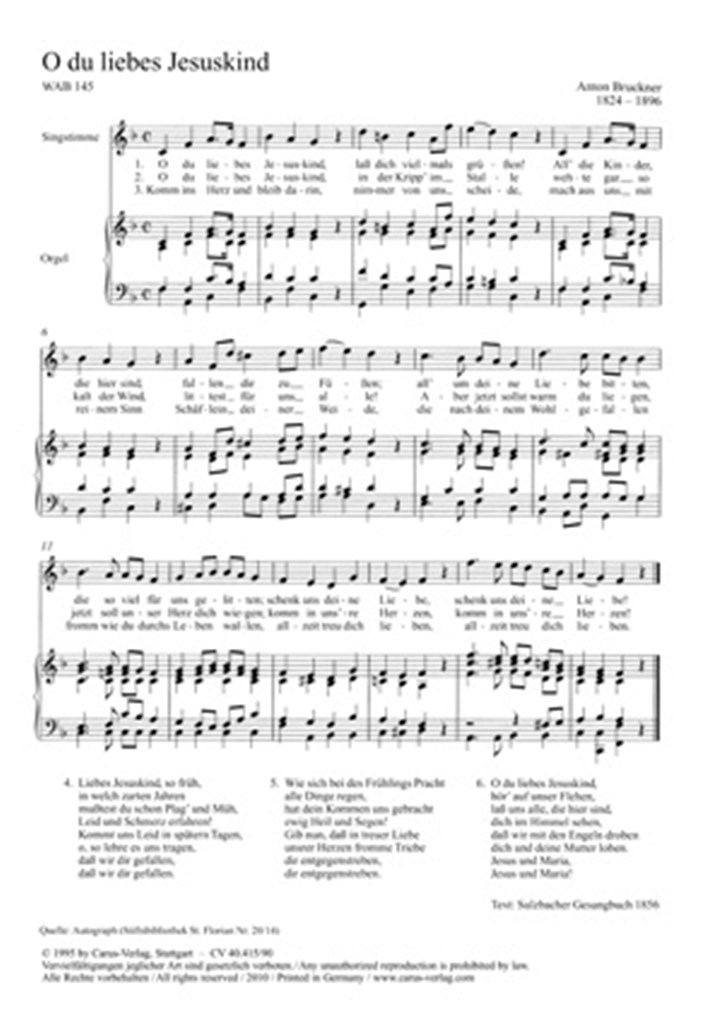 Bruckner: O du liebes Jesukind
