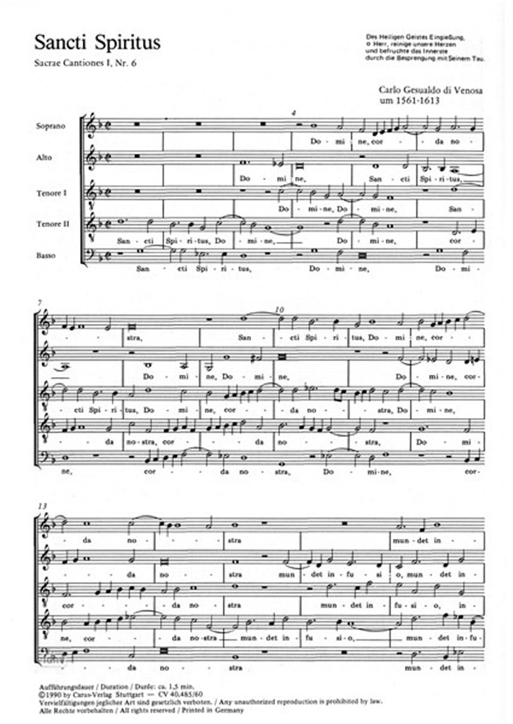 Gesualdo: Sancti Spiritus- O vos omnes