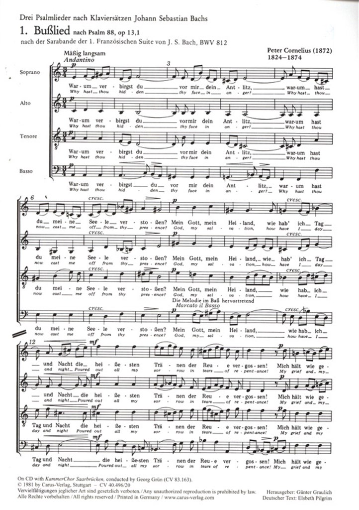 Cornelius: Drei Psalmlieder
