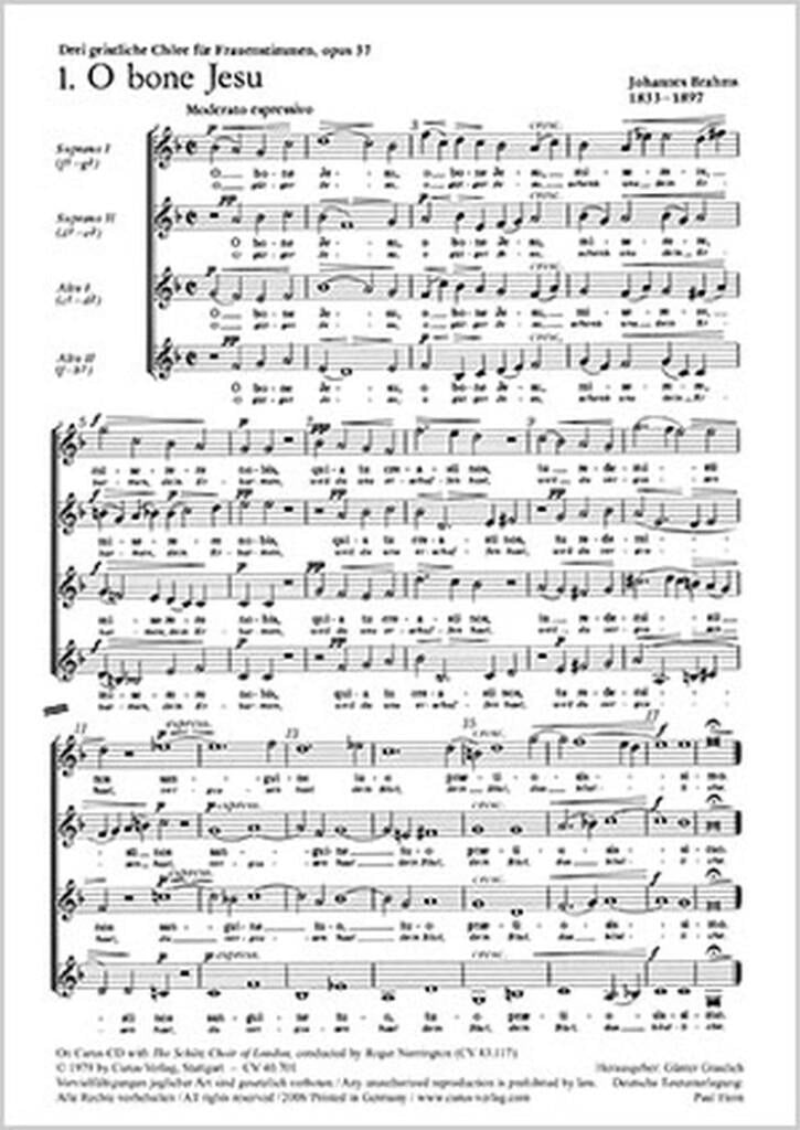 Brahms: Drei geistliche Chore