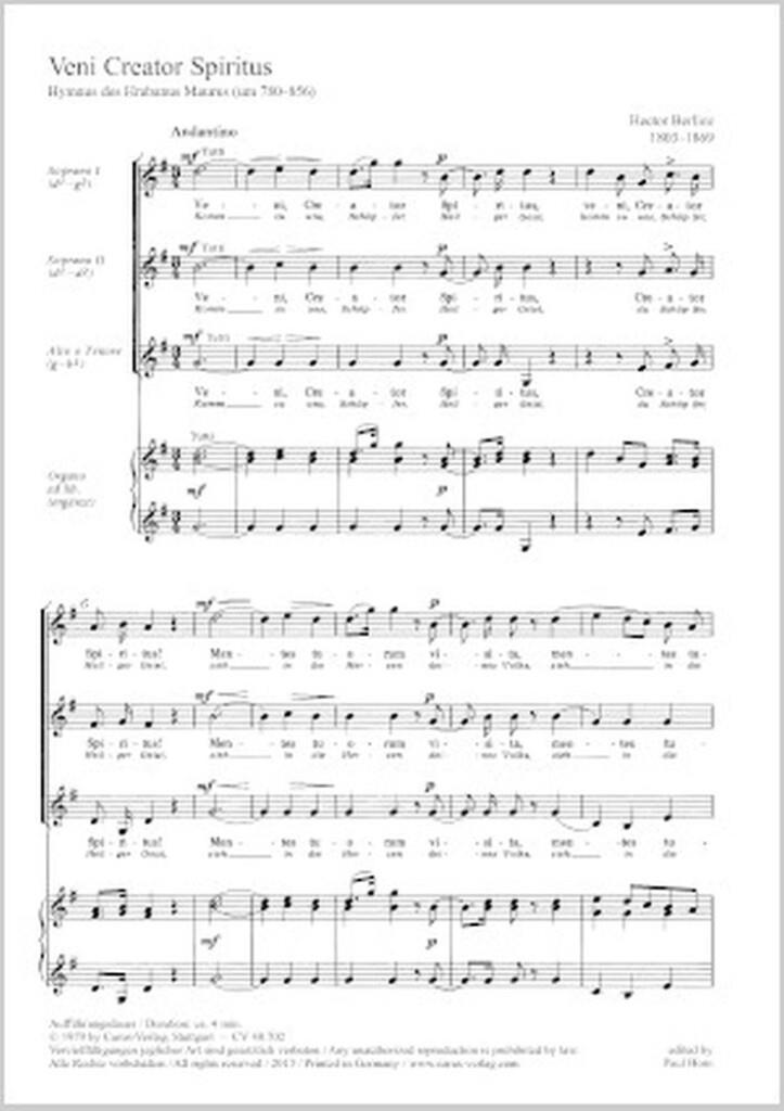 Berlioz: Veni Creator Spiritus- Brahms: Benedictus