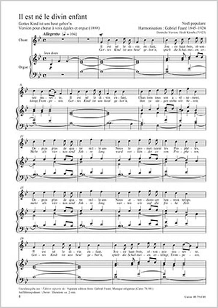 Fauré: Noël d'enfants- Il est né le devin enfant