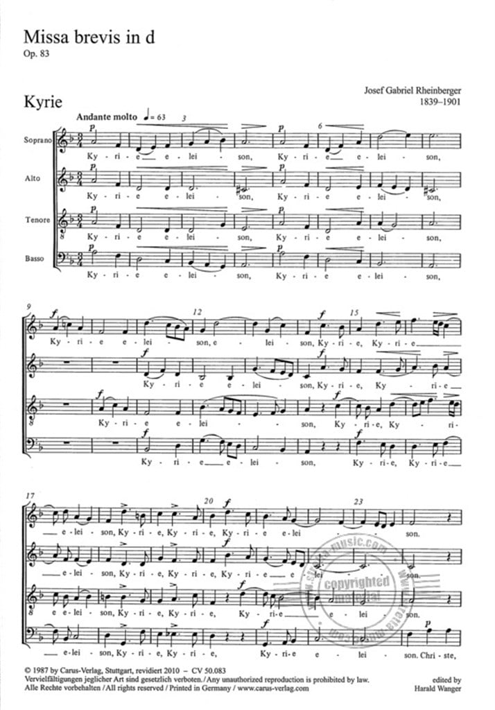 Missa brevis in d op. 83