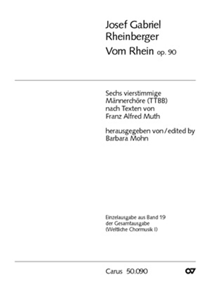 Vom Rhein op. 90. Sechs vierstimmige Männerchöre